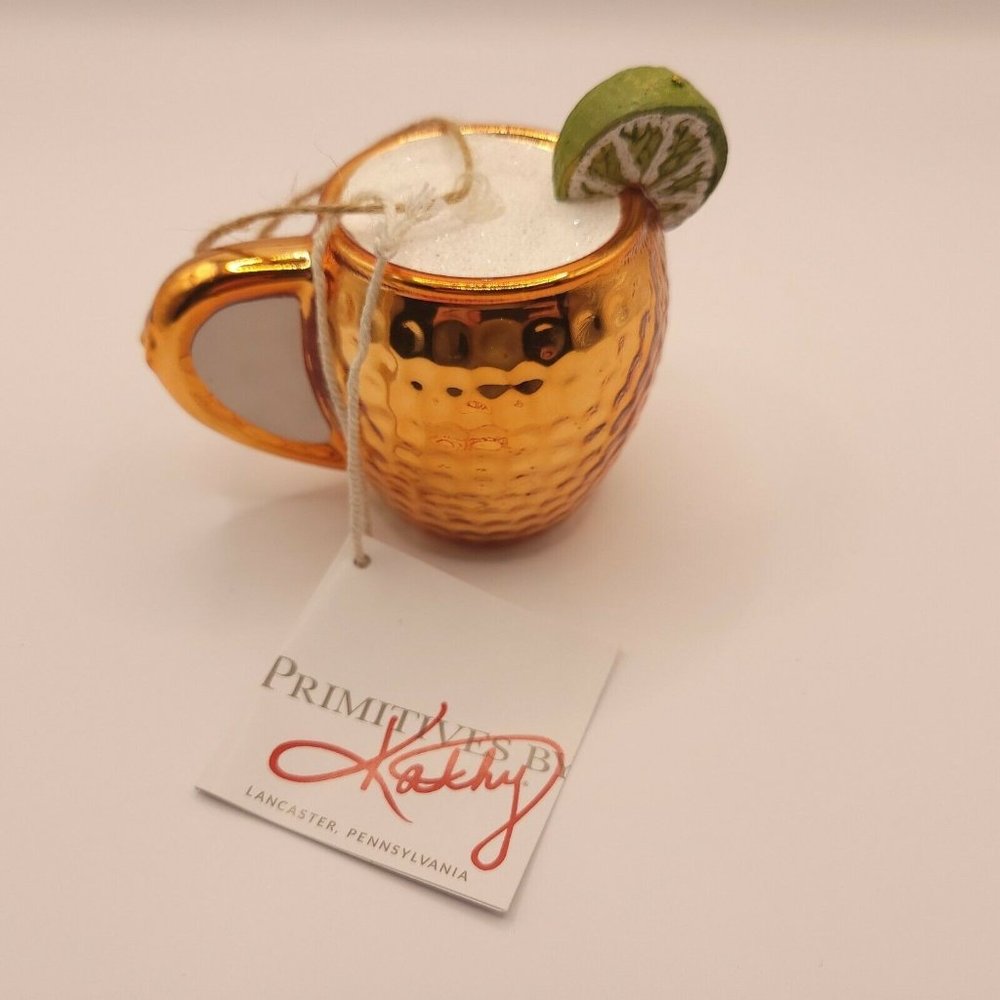 Moscow Mule Cocktail Glass Christmas Ornament Primitives By Kathy Gift - Picture 3 of 3